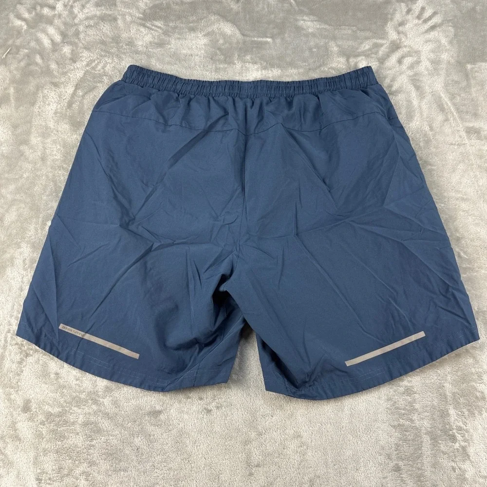 Adidas Shorts Mens L Climalite Running Navy Blue Reflective EUC